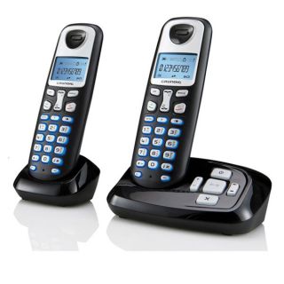 Grundig D 210 A Duo schwarz Schnurlose Telefone mit Anrufbeantworter
