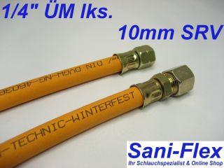 Propan Gasschlauch 1/4 x 10 mm SRV, alle Längen, 10bar,  30°C