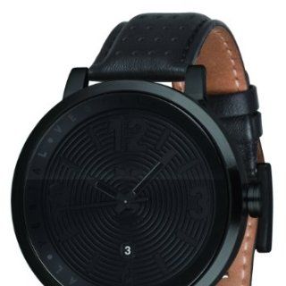 Vestal Unisex Armbanduhr Doppler Slim Analog Leder schwarz DPL001