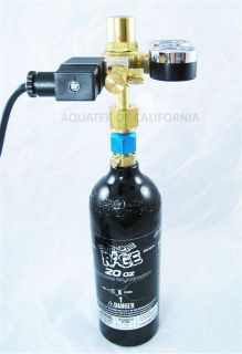 CO2 solenoid regulator and CO2 tank are not included; for