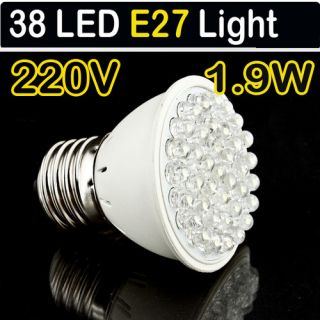White Light 38 LED 1.9W E27 Save Power Bulb Lamp 220V