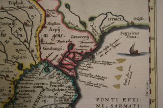 RUMÄNIEN WALACHEI BOSPORUS KARTE JANSSONIUS 1658 #A222S