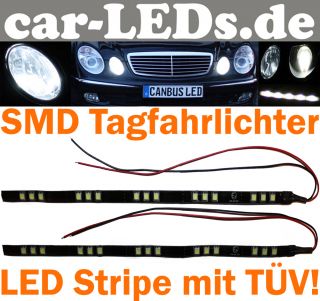 2x LED Tagfahrleuchten TÜV Tagfahrlicht 15SMD Stripe Mercedes W208