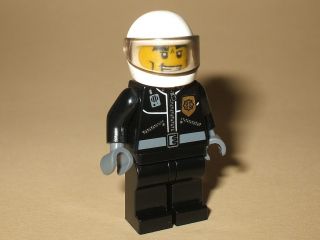 Lego Figur Polizei Hubschrauber Pilot mit weißem Helm aus 30014
