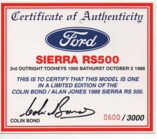 BIANTE Ford Sierra RS 500 Alan Jones Colin Bond NEU OVP