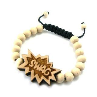 Nieuwe Good Wood SWAG Ball Chain Macrame armband NATUURLIJKE 