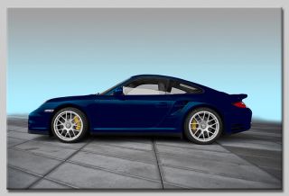 Leinwand Bild Porsche 911 Blau Dunkelblau Mitternachtsblau Metallic