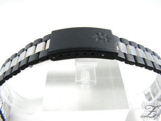 NEU Original Junghans Edelstahl Uhrenarmband Bicolor 18mm matt schwarz