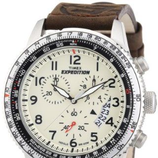 Timex Herren Armbanduhr XL Military Chronograph Leder T49893