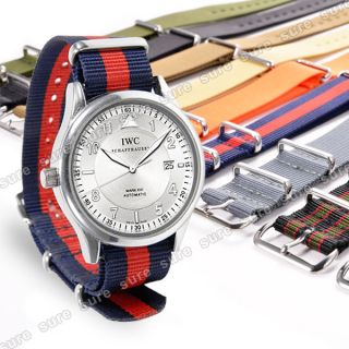 Nylon 18mm/20mm/22mm Uhrenarmband Uhrband Armband Wasserfest Schwarz