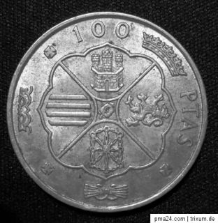 100 Pesetas 1966 Franco 800er Silber und 109 spanische Münzen