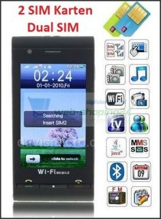 Smartphone Handy Phone U500 Dual Sim fuer 2 Sim Karten WIFI Wlan TV