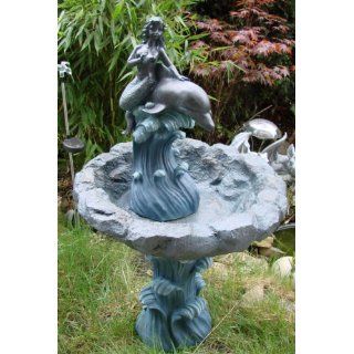 Großer Nixe Ariella Brunnen Delphin Springbrunnen Figur 