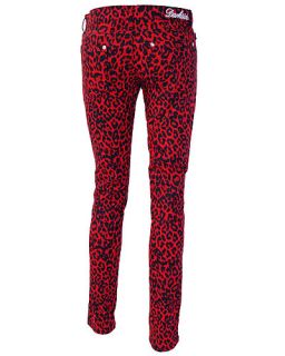 Leopard Print Rockabilly Skinny Jeans Denim Pants Retro Pin Up Punk