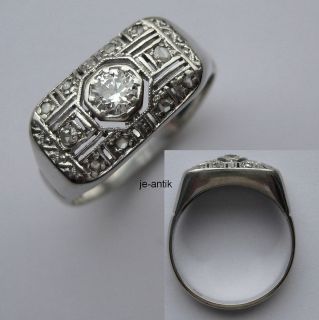 528 Art Deco Ring Weissgold 585 Altschliff Diamant Rosen Video 535