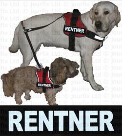 RENTNER 1 x Logo groß weiß für Julius K9® Hundegeschirr Geschirr