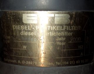 ETB Dieselpartikelfilter 273 Rußfilter DPF Reiniger Gabelstapler