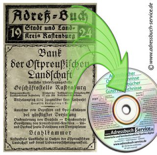 Adressbuch Rastenburg 1924 Ostpreußen (CD) AB276