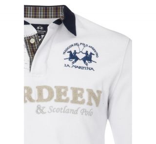 100%La Martina Aberdeen & Scotland Poloshirt T Shirt Polo Hemd NEU