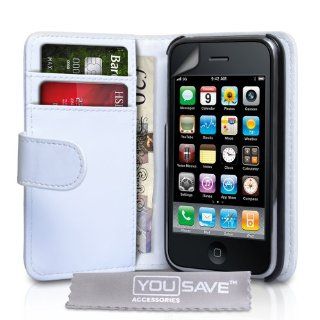 Apple iPhone 3 / 3G / 3GS Tasche Weiß Ledertasche Brieftasche Hülle