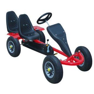 RIESEN PREMIUM GoKart Go Kart GoCart Tretauto Zweisitzer (Farbe Rot
