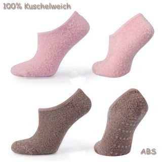 Damen Söckchen Sneaker ABS Stopper Socken 36 42 Rosa Braun 287