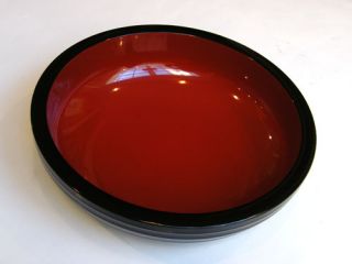große japanische Urushi Lack Holz Schale schwarz/rot