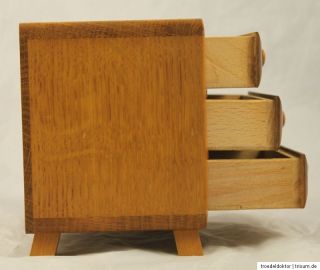 Holz Puppenschrank Kommode Puppenmöbel Original 50er Jahre Schmuck