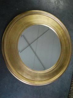 Großer runder Spiegel gold Retro Impressionen 292