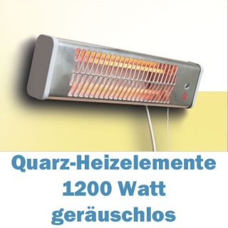 Quarz Heizstrahler QH 1200W Elektroheizer Baby Bad Wand