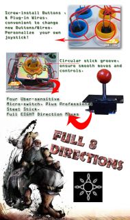 Lux Fighting Stick Arcade Street Fighter 4 PC PS2 8 key