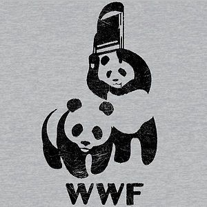 T296 WWF Panda Bear Wrestling Shirt Retro Funny Cool Mens Cool T