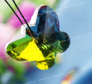 50X Schmetterling Kristall Anhänger Kettenanhänger bunt CHARMS