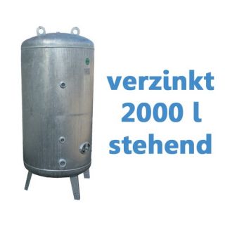 2000 Liter Heider Druckkessel 6 bar Druckbehälter Wasser verzinkt