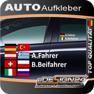 E335 Aufkleber Fahrername Name Flagge Fahne Autoaufkleber Auto Sticker