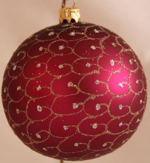 Pinke Weihnachtskugeln ∅ 10cm 4er Set pinke/gold, innen