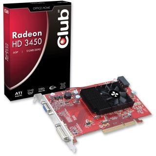 VGA 512MB Club 3D Radeon HD 3450 Aktiv AGP (Retail)