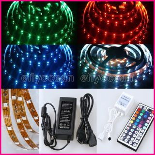 5M SMD 5050 LED Lichtleiste 150 LEDs RGB Controller 44 +3A Adapter