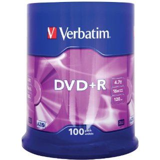 Verbatim DVD+R 16x Speed 100er Spindel DVD Rohlinge 