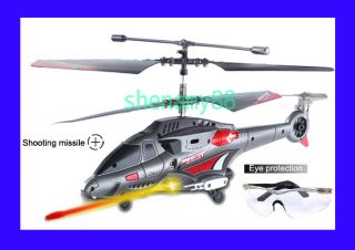 3CH 343 Missile Launching Gyro RC USB Mini Helicopter Free Nice Eye