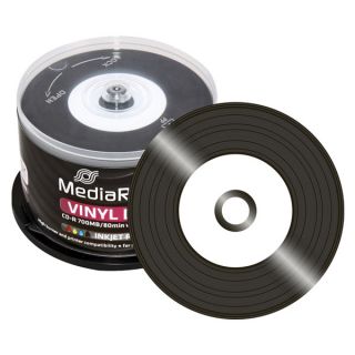 50 Mediarange CD R vinyl printable, black dye Schallplattenoptik 52x2x