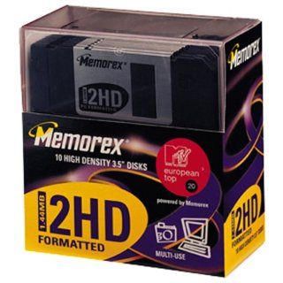 Memorex 8,9 cm Disketten 10er Pack schwarz mit Computer