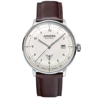 Junkers Herren Armbanduhr XL Bauhaus Ronda515 Analog Quarz Leder 60465
