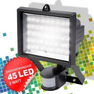 LED Flutlichtlampe mit Bewegungsmelder 45 LED, 3 Watt   POWLI211