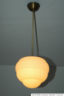 Original Art Deco Lampe Deckenlampe Glas Messing 20er  30er Bauhaus