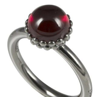 Cai Jewels Damen Ring 925 Sterlingsilber schwarz rhodiniert syn. Rubin