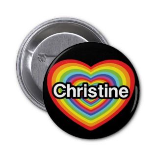 love Christine rainbow heart Pin