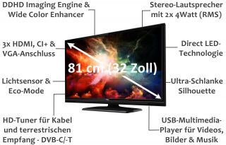 TCL L32E3000C 81 cm (32 Zoll) LED Backlight Fernseher, EEK A (DVB C/T