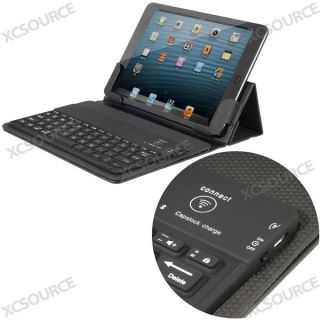 Schwarz Bluetooth Tastatur Leder Tasche Huelle CASE COVER fuer iPad