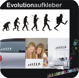 Taucher Tauchen Evolution Wandaufkleber Sticker Folie Wandtattoo